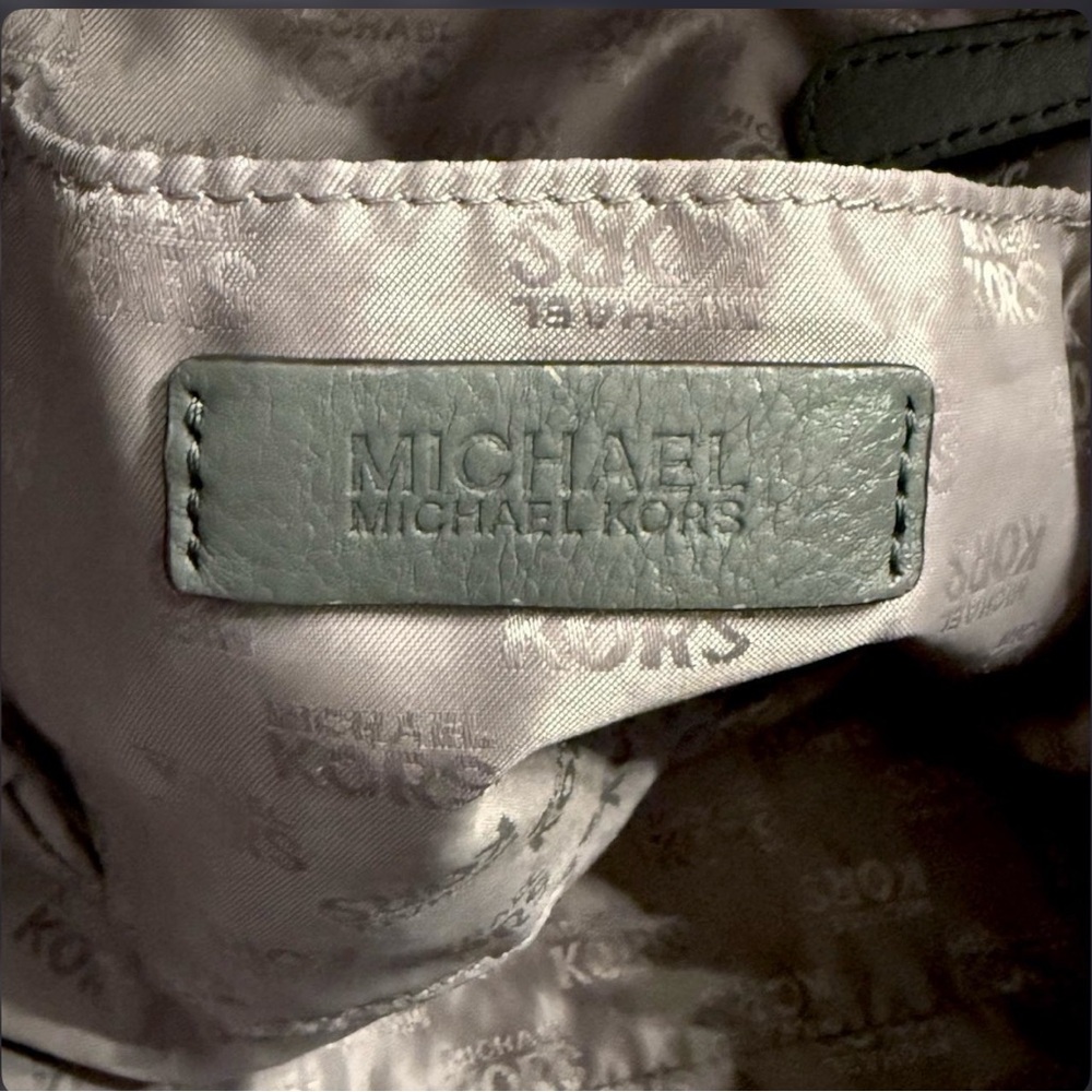 Michael Kors Gray Leather Satchel Bag With MK Charm that Nearly Ended Me … - Picture 7 of 11
